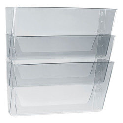 Storex Wall File, 3 Sections, Legal Size 16" x 4" x 14", Clear, 3/Set 70229U06C