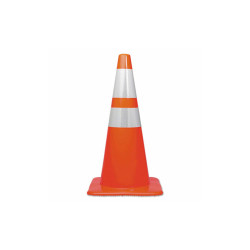 Tatco Traffic Cone, 14 X 14 X 28, Orange/silver 25900