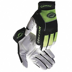 Caiman Mechanics Gloves,White/HiVis Lime,2XL,PR 2980-7