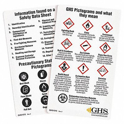 Ghs Safety Wallet Card,Chemical/HAZMAT Trng,PK50 GHS1015