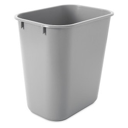 Rubbermaid Commercial Wastebasket,Rectangular,3-1/4 gal.,Gray FG295500GRAY