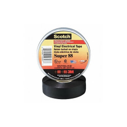 3m Elec Tape,66 ft Lx3/4 in W,8.5 mil,Black 88-Super-3/4x66FT
