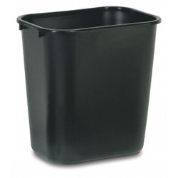 Rubbermaid Commercial Wastebasket,Rectangular,7 gal.,Black  FG295600BLA