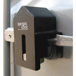 Ranger Lock Padlock Guard,7 in,Hardened Steel,Black RGUN-0L