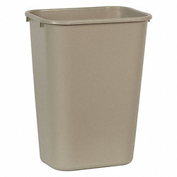 Rubbermaid Commercial Trash Can,Rectangle,10-21/64 gal.,Beige FG295700BEIG