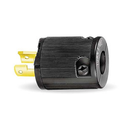 Hubbell Wiring Device-Kellems MdgtLckPlg,Strt;15 A;Black,Nylon,2Blds HBL7465V