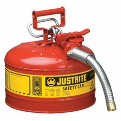 Justrite Type II Safety Can,Red,2-1/2 gal.  7225130