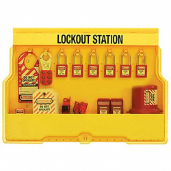 Master Lock Lockout Station,Filled,6 Padlocks S1850E410