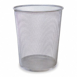 Rubbermaid Commercial Wastebasket,Round,5 gal.,Silver FGWMB20SLV