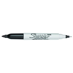 Sharpie Twin Tip Permanent Marker,Black,PK12  32001