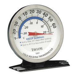 Taylor Mechanical Food Service Thermometer,1" L 5981N