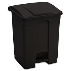 Safco® Large Capacity Plastic Step-On Receptacle, 17 gal, Plastic, Black 9922BL