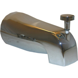Lasco 5/8 In. Slip-Fit Chrome Bathtub Spout with Diverter 08-1013