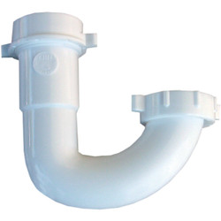 Lasco 1-1/2 In. White Plastic J-Bend with Reverse Nut 03-4227