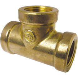 Lasco 1/2 In. FPT Yellow Brass Tee 17-9109