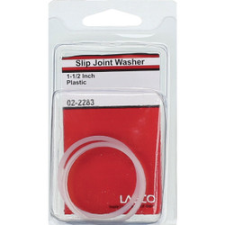 Lasco 1-1/2 In. White Plastic/Poly Slip Joint Washer (2-Pack) 02-2283