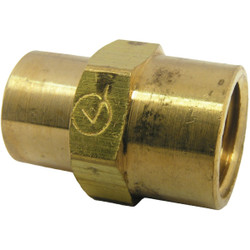 Lasco 1/4 In. FPT x 1/8 In. FPT Yellow Brass Reducing Coupling 17-9271