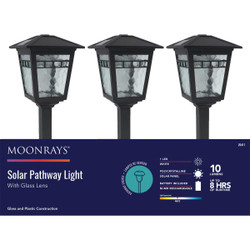 Moonrays Black 10 Lumens Plastic Coach Solar Path Light 25411 Pack of 6