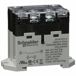 Schneider Electric Enclosed Power Relay,4Pin,240VAC,SPST-NO 725AXXSC3ML-240A