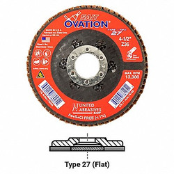 United Abrasives/Sait Arbor Mount Flap Disc,7in,120,Fine 78051