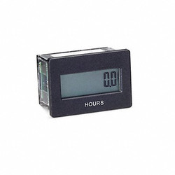 Trumeter LCD Hour Meter,1.60 in Flange,Mini Flush 3410-2000