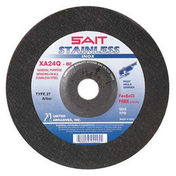 United Abrasives/Sait Depressed Center Wheel,T27,6x1/4x7/8,AO  24220