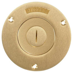 Hubbell Wiring Device-Kellems Floor Box Cover,Round,1-Gang,1/2 in. S2525