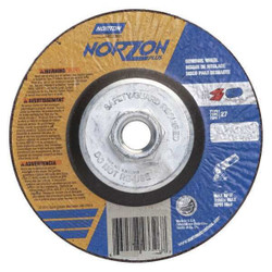 Norton Abrasives DepressedGrindWhl,5/8"-11CN,ThreadHle 66252843332