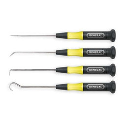 General Tools Probe Set,1 Straight,1 Hook,2 Bent,4 Pc  60004