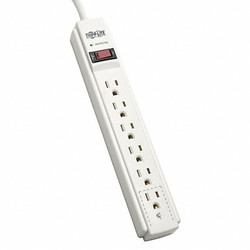 Tripp Lite Surge Protector Strip,6 Outlet,Gry TLP606