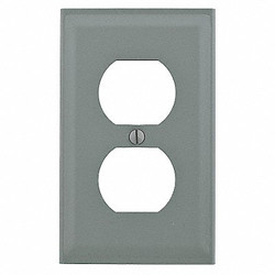 Hubbell Wiring Device-Kellems Single Receptacle Cover,Gray HBL3043BEGY