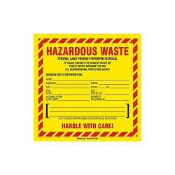 Brady DOT Handling Label,Waste,6" Label W,PK50 121155