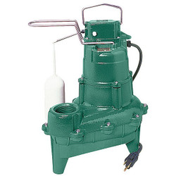 Zoeller SewageEjectorPump,9ft,0.4hp,115VAC 264-0001