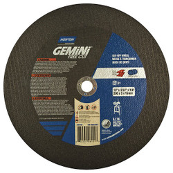 Norton Abrasives CutOffWheel,5/8"Connect.,Gemini Free Cut 66253106101