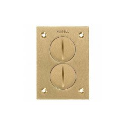 Hubbell Wiring Device-Kellems Floor Box Cover,Rectangular,1-Gang,Brass S3625