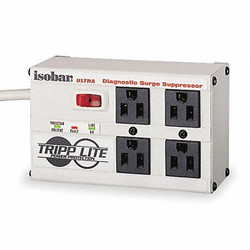 Tripp Lite Surge Protector Strip,4 Outlet,Gray ISOBAR 4 ULTRA