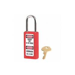 Master Lock Lockout Padlock,KA,Red,3"H,PK6 411KAS6RED