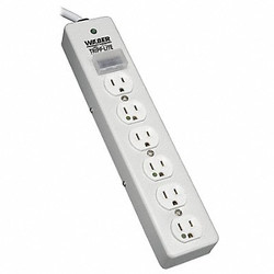 Tripp Lite Surge Protector Strip,6 Outlet,Gray SPS610HGRA