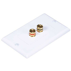 Monoprice A/V Wallplate,Banana Post,2pc,1Spkr,Wht 3324