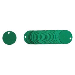 Brady Blank Tag,Aluminum,1 1/2in W,Green,PK25 49903