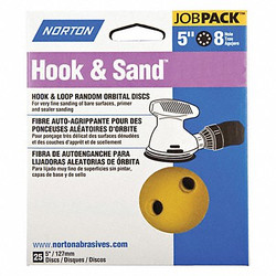 Norton Abrasives Hook-and-Loop Sanding Disc,5 in Dia,PK20  07660749225