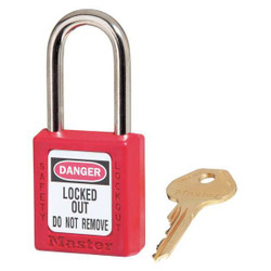 Master Lock Lockout Padlock,KA,Red,1-3/4"H,PK3 410KAS3RED