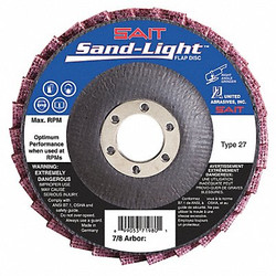 United Abrasives/Sait Flap Disc,4.5" D,7/8" Arbor 71982