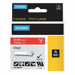 Dymo Label Tape Cartridge,Vinyl,18 ft.L,1/2"W 1805416