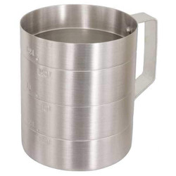 Crestware Measuring Cup,Gray,Aluminum MEA02D