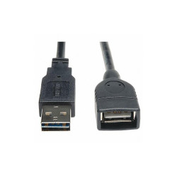 Tripp Lite Reversible USB Extension Cable,Blck,1 ft UR024-001