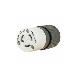 Bryant Locking Connector,Black/White,125VAC,15A 4732NC