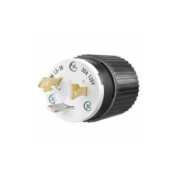 Bryant Locking Plug,Black/Wht,125VAC,2.0 HP,30A 70530NP