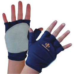 Impacto Impact Gloves,L,Bl/Gr,Fingerless,PR 50110110040