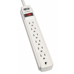 Tripp Lite Surge Protector,6 Outlet,Light Gray TLP615